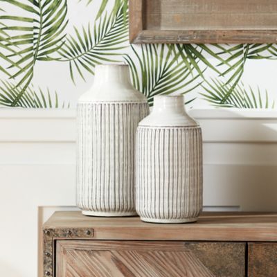 Image showing  Rustic Ribbed Terra Cotta Vase