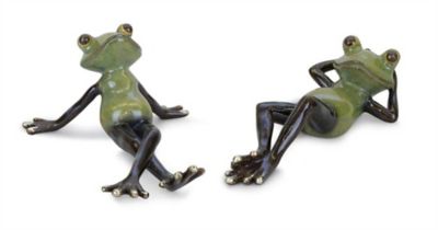 Melrose International Lounging Garden Frog Figurine (Set of 2)