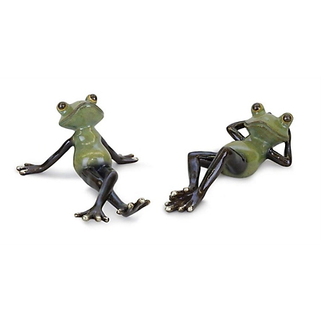 Melrose International Lounging Garden Frog Figurine (Set of 2