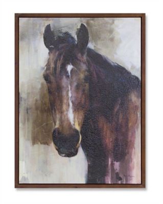Melrose International Wood Framed Horse Canvas Painting