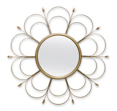 Melrose International 24 in. Art Deco Flower Wall Mirror