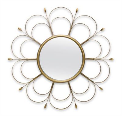 Melrose International 24 in. Art Deco Flower Wall Mirror