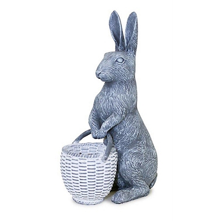 Melrose International Standing Rabbit Figurine with Basket Accent, 82264