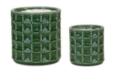 Melrose International 6.6 lb. Forest Green Terra Cotta Pots, 2 pc.