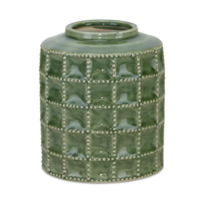 Melrose International 5 in. x 6 in. Sage Green Terra Cotta Vase