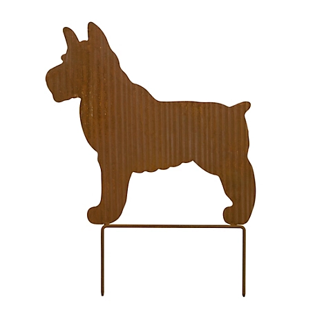 Melrose International 15.75 in. Metal Terrier Dog Silhouette Garden Stake with Rustic Finish