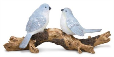 Melrose International 9 in. x 4 in. Natural Blue Birds on Branch Figurine