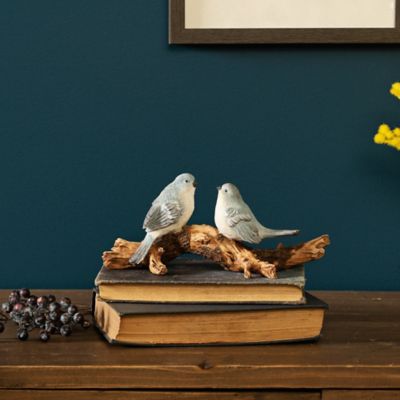 Image showing  9 in. x 4 in. Natural Blue Birds on Branch Figurine