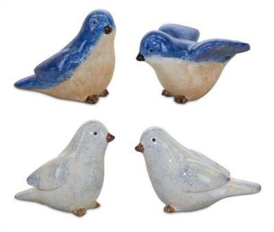 Melrose International Blue Birds Sitting Figurine (Set of 4)