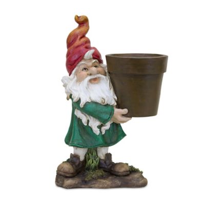 Melrose International Garden Gnome with Pot Planter