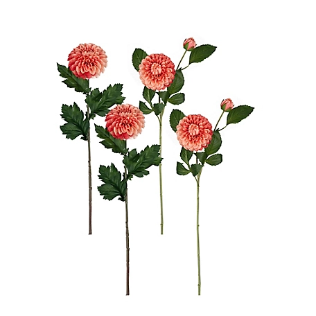 Melrose International Pink Dahlia Flower Stem Set with Bud Accents, 4 pc.