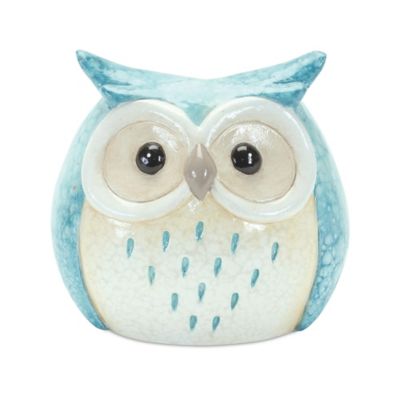 Image showing  Whimsical Pastel Terra Cotta Owl Figurine (Set of 12)