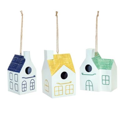 Melrose International Hanging Metal Bird House Garden Decor (Set of 3)