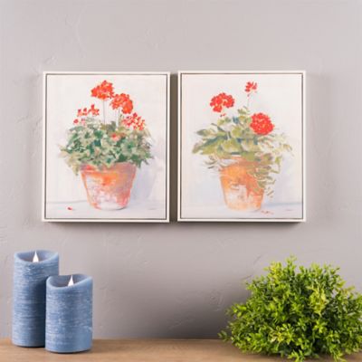 Image showing  Framed Potted Geranium Print (Set of 2)