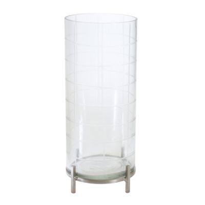 Melrose International Patterned Glass Candle Holder with Metal Stand, 85137