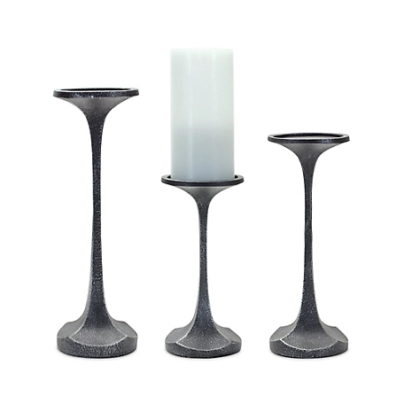 Melrose International Carved Design Candle Holder (Set of 3), 8 in., 10 in., 12 in., 85142