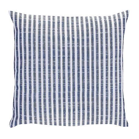 Melrose International Blue and White Striped Throw Pillow