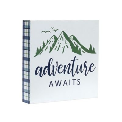 Image showing  Wood Adventure Block Sentiment Sign (Set of 4)