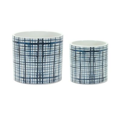 Melrose International Criss Cross Pattern Planter (Set of 2)