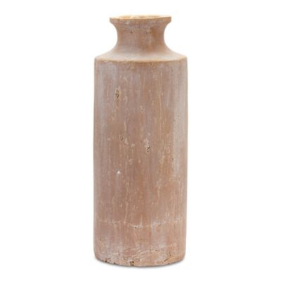 Melrose International 19 in. Distressed Terra Cotta Floor Vase