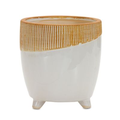 Melrose International 11 lb. Dual Tone Ceramic Planter