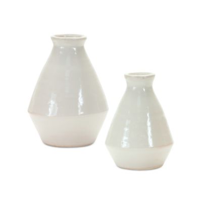 Melrose International 7 in. Modern Terra Cotta Tapered Vase (Set of 2)