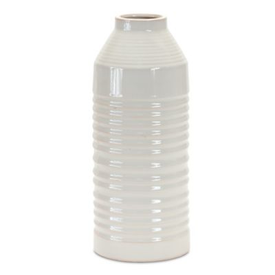 Melrose International Modern Ribbed Terra Cotta Vase