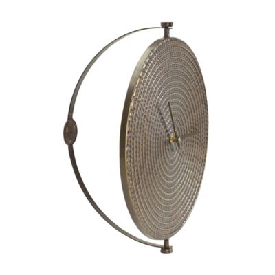 Image showing  14 in. Iron Modern Wall Clock with Suspended Stand