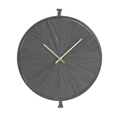 Melrose International 16 in. Wood Modern Wall Clock with Suspended Stand