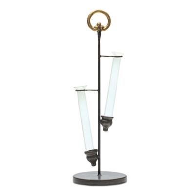 Melrose International 16 in. Iron Metal Propagation Tube Vase Stand (Set of 2)