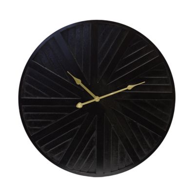Melrose International Beaded Wood Wall Clock with Metal Face 30
