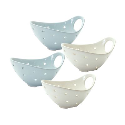 Melrose International Ceramic Kitchen Colander Bowl (Set of 4)