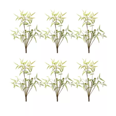 Melrose International 19" Mini Fern Foliage Bush with Sprout Accent (Set of 6) Artificial Plants & Flowers