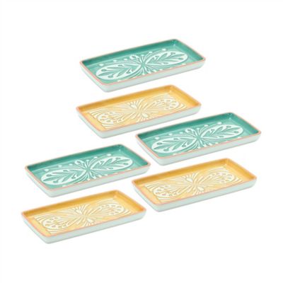 Melrose International Ornamental Ceramic Tray (Set of 6), 8 in. x 4 in. x 3 in.