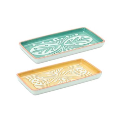 Image showing  Ornamental Ceramic Tray (Set of 6), 8 in. x 4 in. x 3 in.