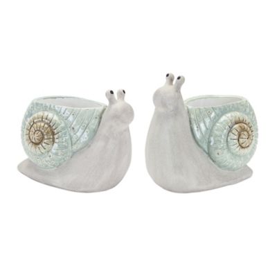 Melrose International Whimsical Terra Cotta Garden Snail Planter (Set of 2)