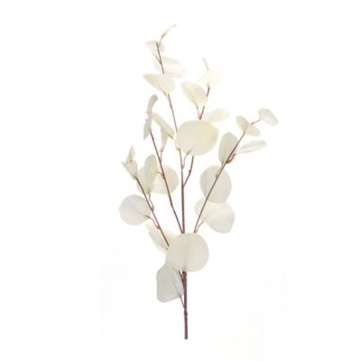 Image showing  34 in. Artificial Silver Dollar Eucalyptus Leaf Spray, Ivory, Set of 6