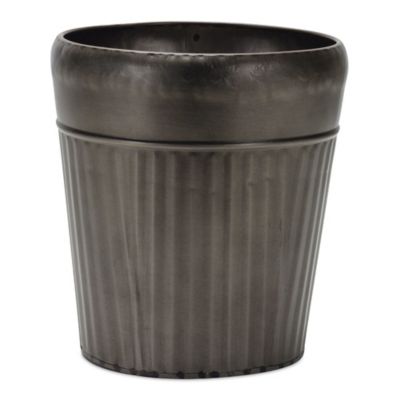 Image showing  Pewter Metal Planter with Tapered Design, 3 pk.