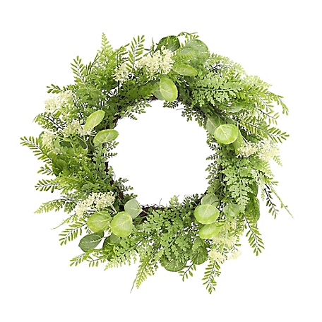 Melrose International 27 in. Artificial Poly Mixed Fern Foliage Wreath