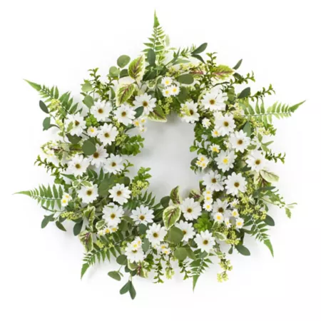 Melrose International Fern and Everyday Flower Wreath 22 in. Artificial Plants & Flowers