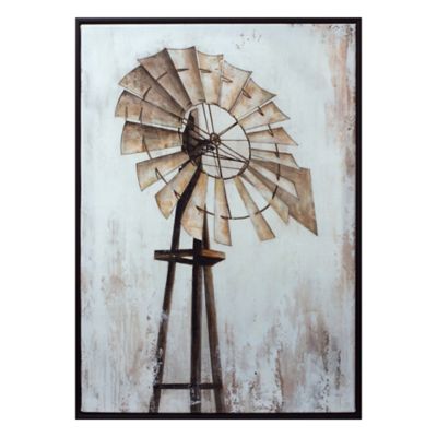 Melrose International 20 x 28 in. Framed Windmill Canvas Print, 85526