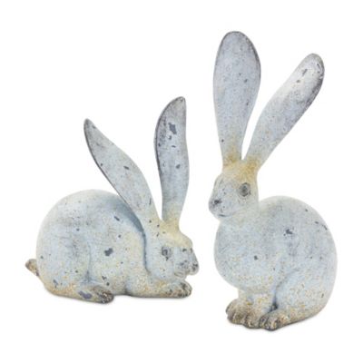 Image showing  Weathered Stone Rabbit Statue with Distressed Finish, 4 pk., 5 in., 8 in.