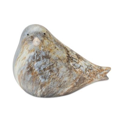 Image showing  Terra Cotta Bird with Marble Design (Set of 2)