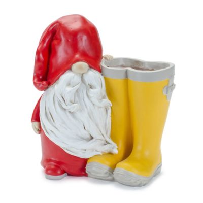 Image showing  Garden Gnome with Rainboot Platner or Vase, 2 pk.
