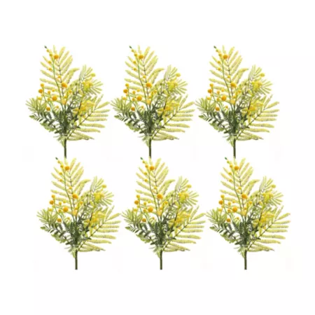 Melrose International Mimosa Leaf Berry Spray (Set of 6) Artificial Plants & Flowers