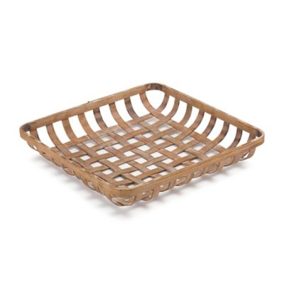 Image showing  Square Bamboo Basket Tray (Set of 2)