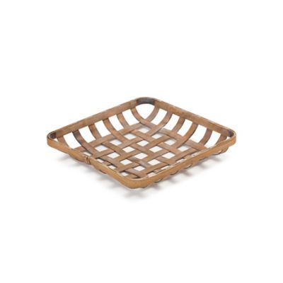 Image showing  Square Bamboo Basket Tray (Set of 2)