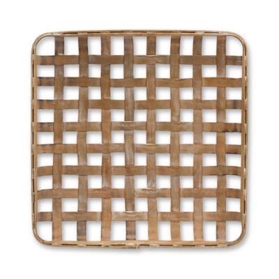 Image showing  Square Bamboo Basket Tray (Set of 2)