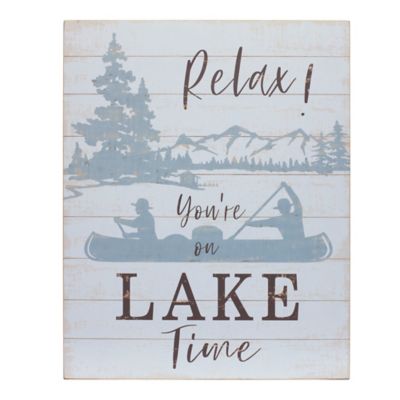 Image showing  Wooden Lake Life Sentiment Sign (Set of 2), 15in.L x 20in.H