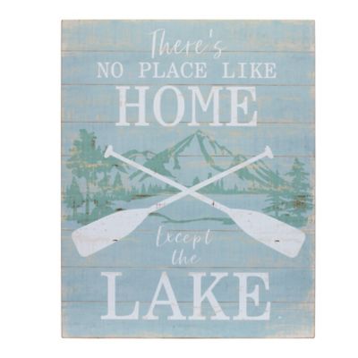 Image showing  Wooden Lake Life Sentiment Sign (Set of 2), 15in.L x 20in.H
